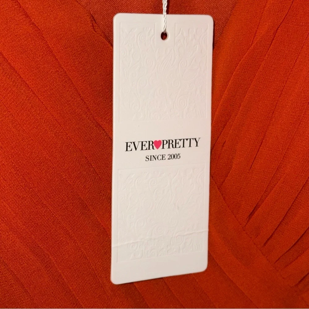 EVER PRETTY ever LEORA A-Line Pleated Tie-Waist Evening Dress Size 14 NWT - Picture 6 of 14